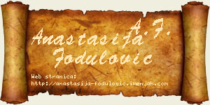 Anastasija Fodulović vizit kartica